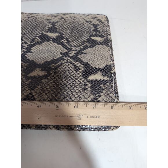 Michael Kors ipad Tablet Laptop Envelope clutch Snakeskin Print Black Tan 8 X 10 - Picture 7 of 11